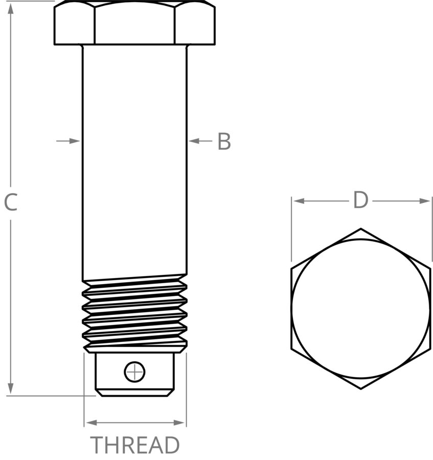 Replacement Clevis Pin with Hex Head (3000 Series) - Image 2