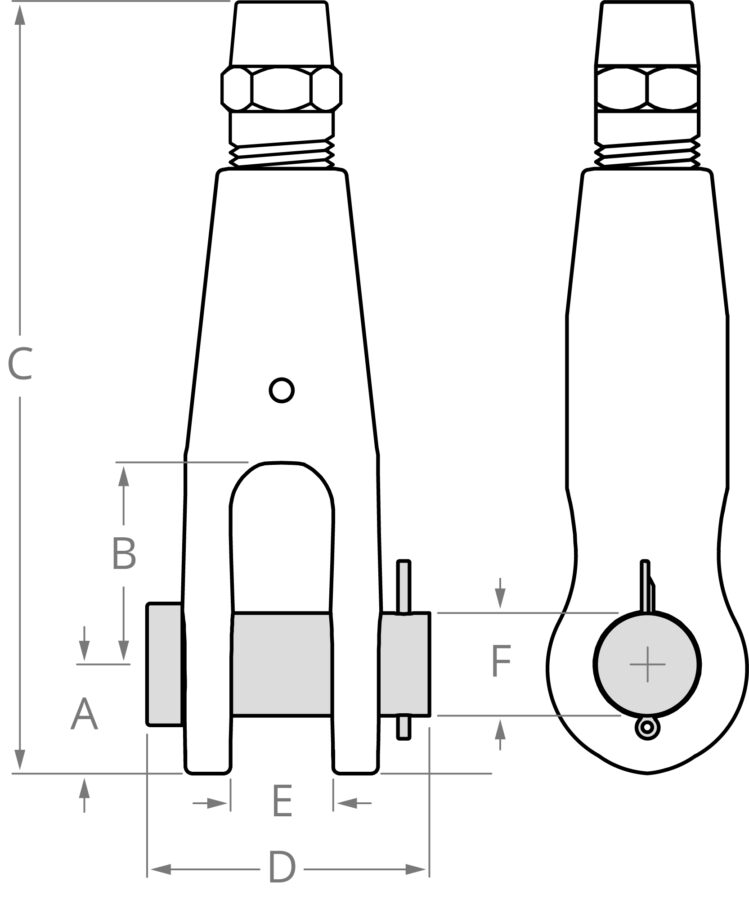 clevis Clevis Socket Fitting (with Pin and Cotter Pin) - Image 2