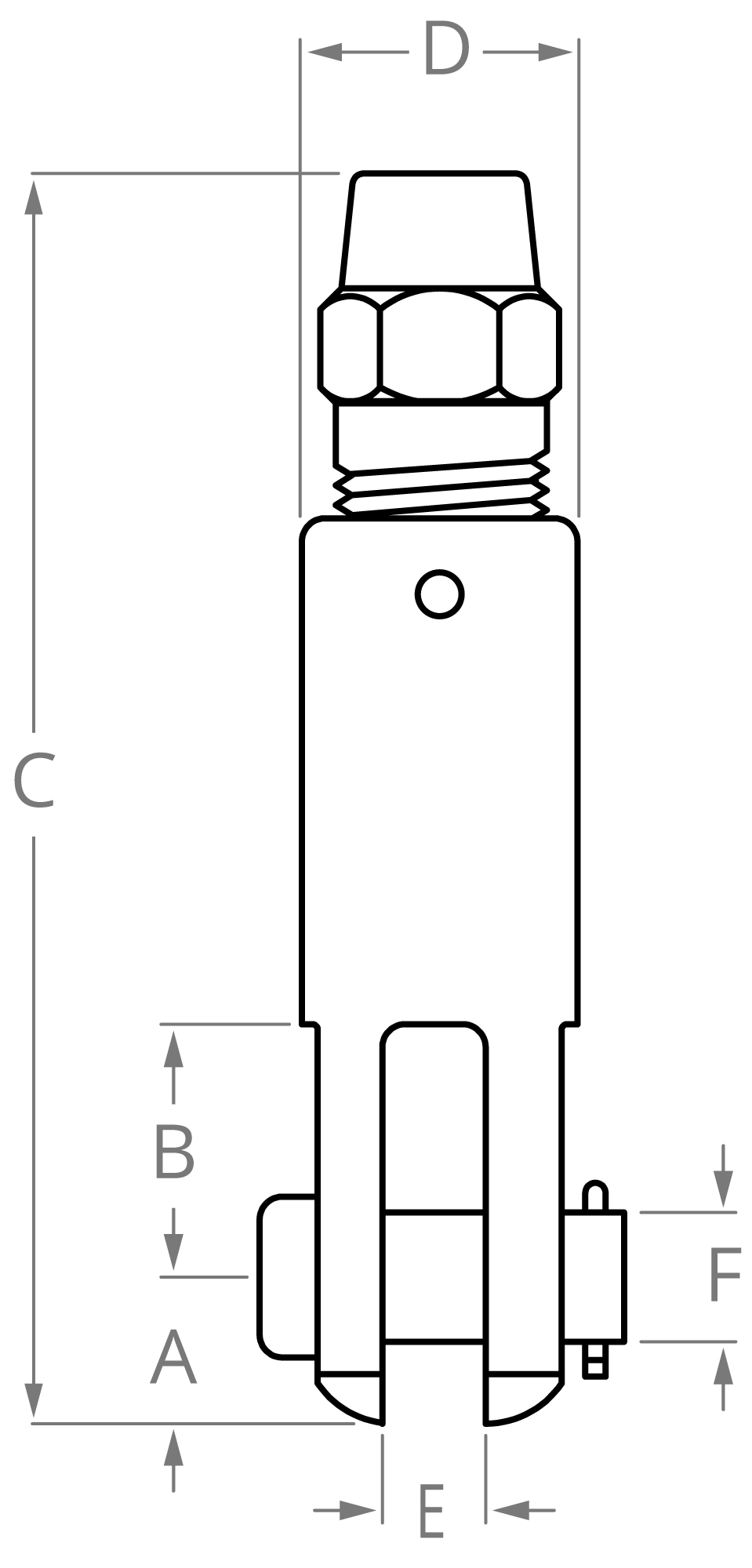Machined Clevis Socket Fitting for Kernmantle Rope - Image 2