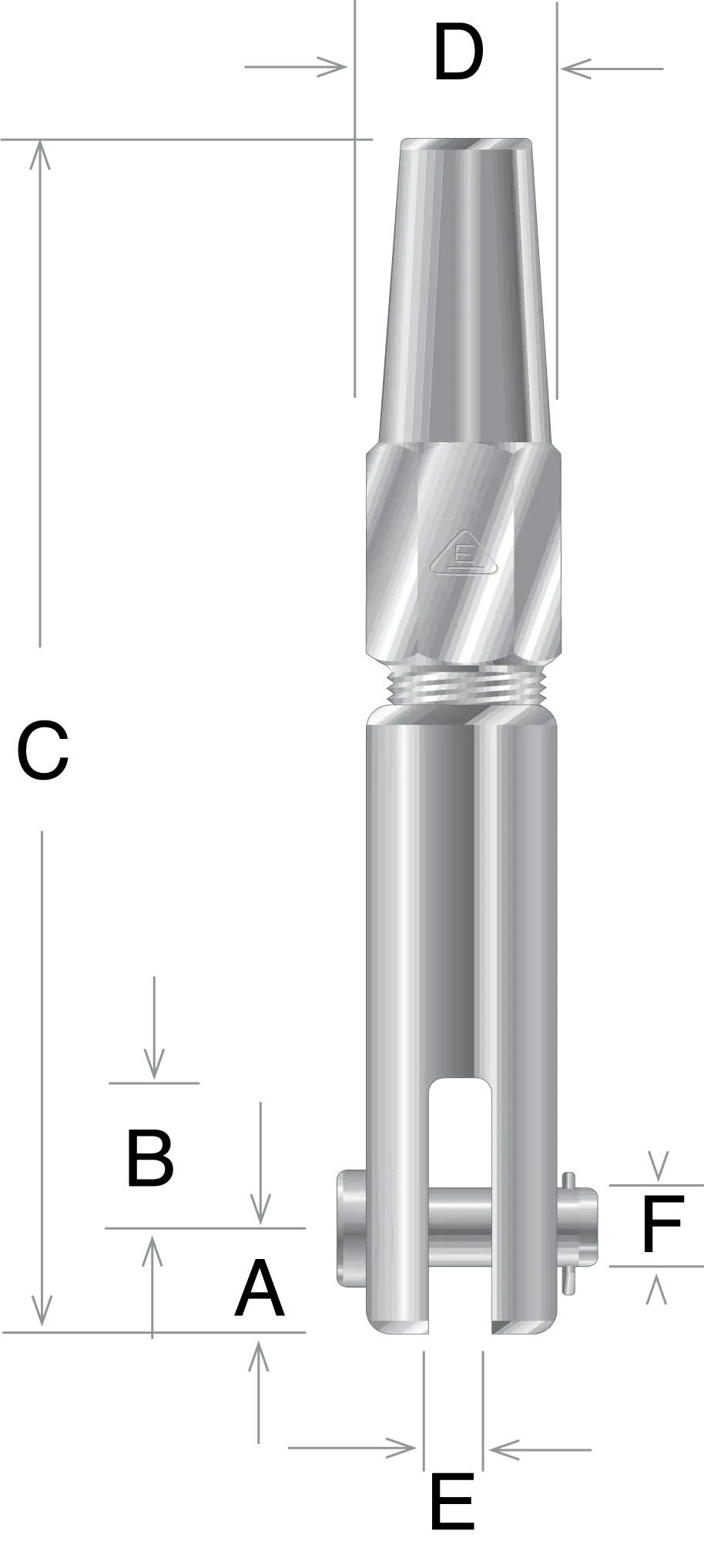 Clevis Socket Fitting for Braided Jacket Kevlar Rope - Image 2