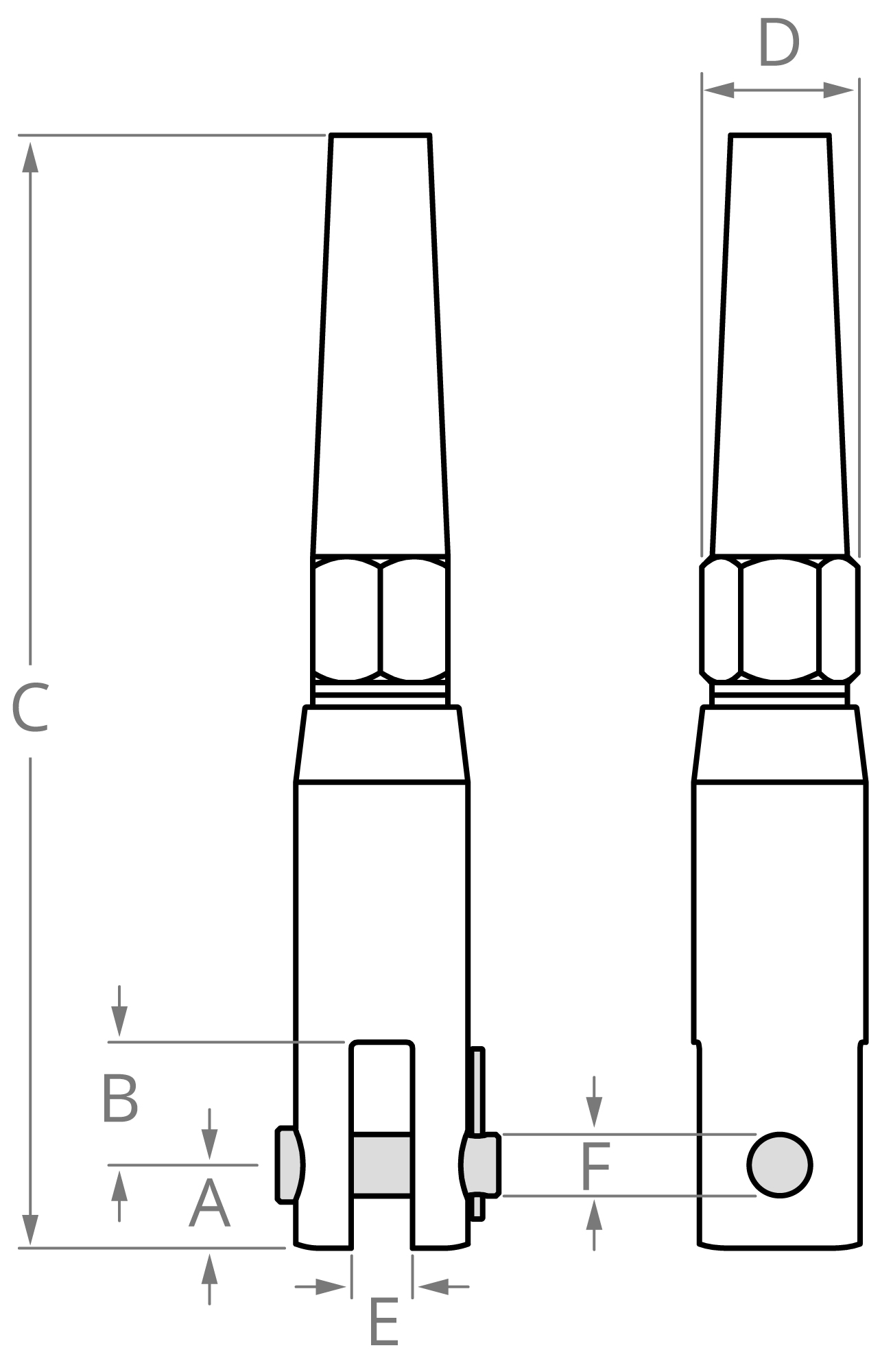 Clevis Socket Fitting for Extruded Jacket Kevlar Rope - Image 2