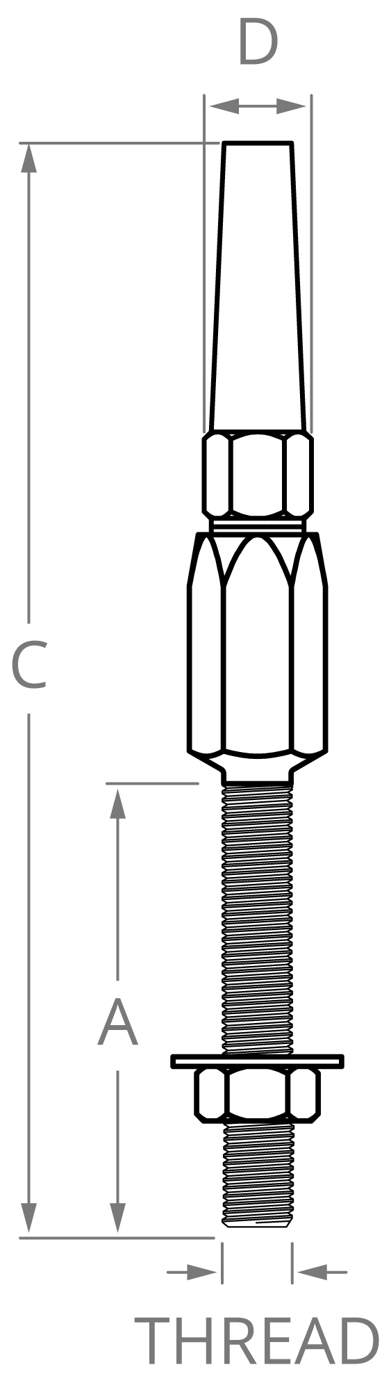Stud Socket Fitting for Extruded Jacket Kevlar Rope - Image 2