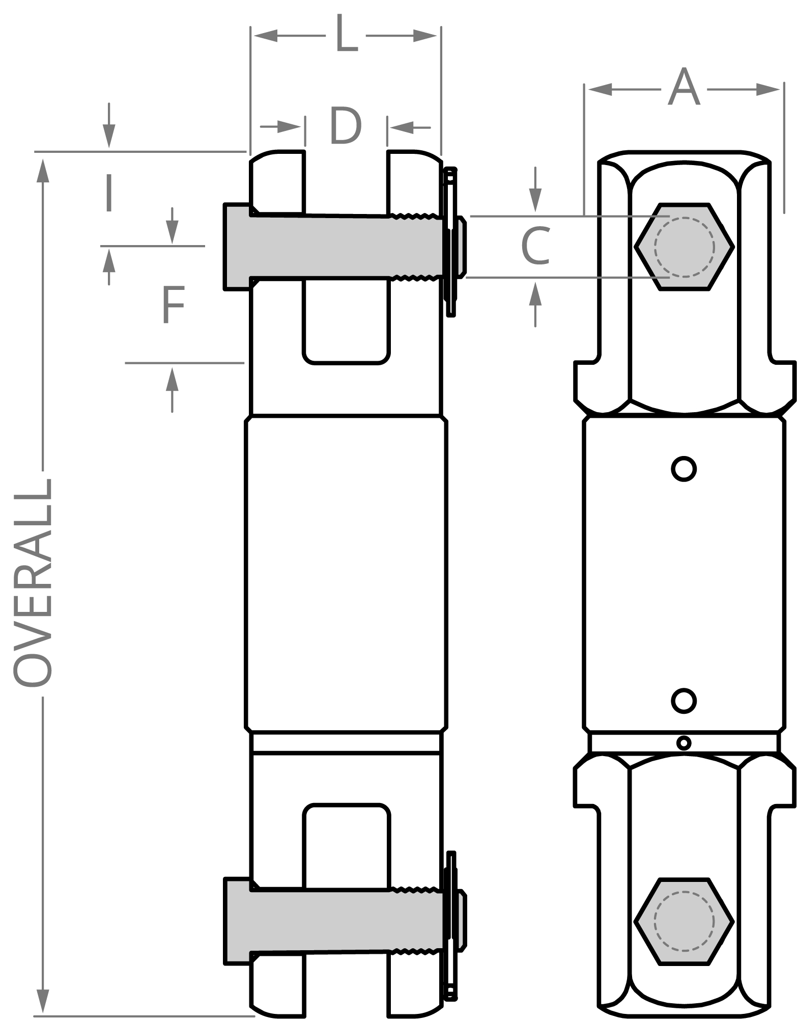 eye-end hook swivel Clevis & Clevis Roller Bearing Swivel - Model 37 - Image 2