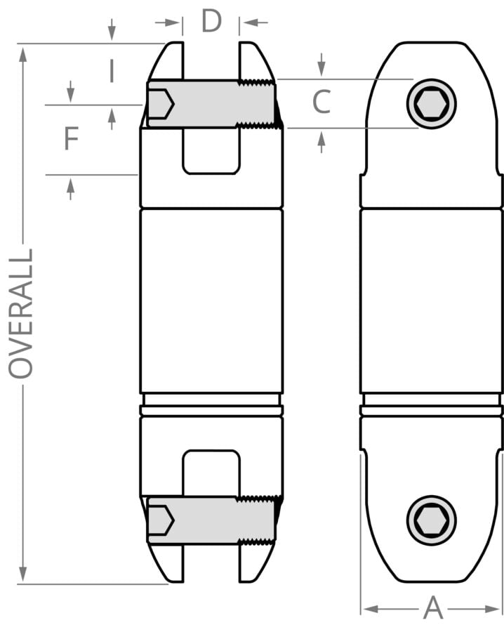 Clevis & Clevis Angular Contact Bearing Swivel - Model 67 - Image 2