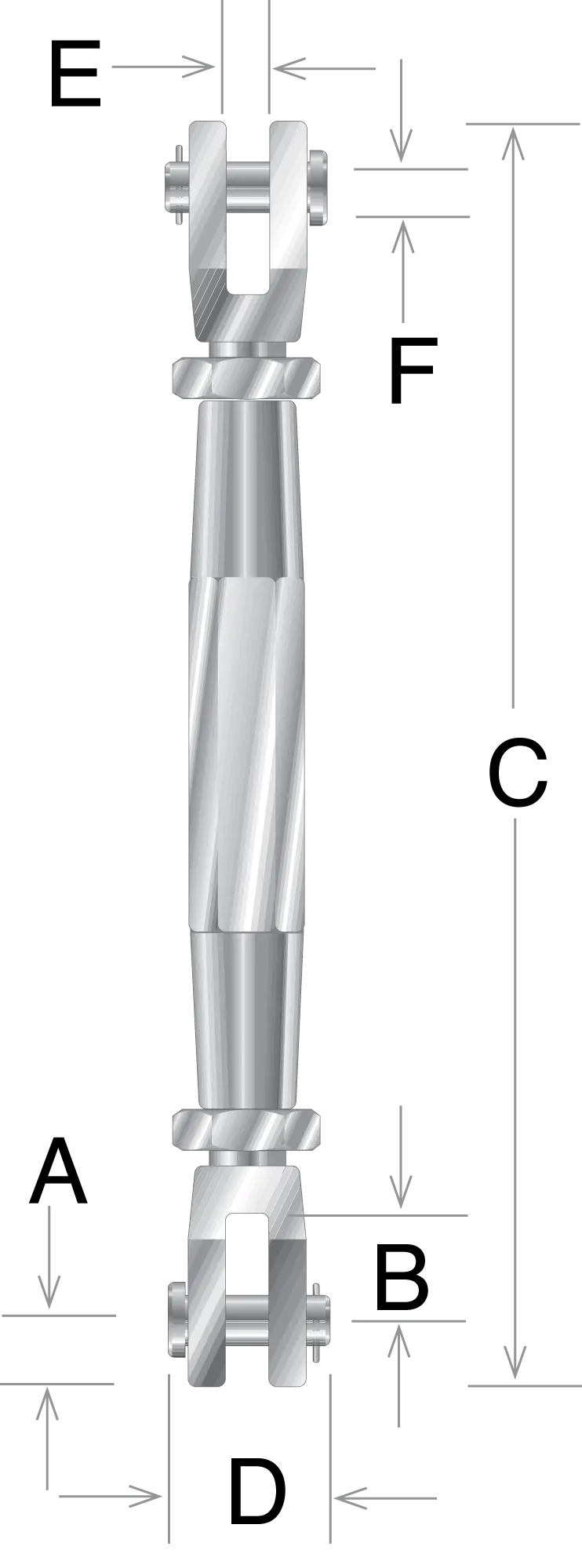 double clevis turnbuckle Closed Body Double Clevis Turnbuckle - Image 2