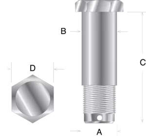 Replacement Clevis Pin with Hex Head (3000 Series) - Image 2