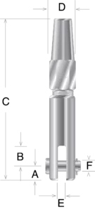 Clevis Socket Fitting for Braided Jacket Kevlar Rope - Image 2