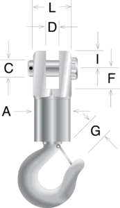 Clevis & Hook Roller Bearing Swivel - Model 32 - Image 2