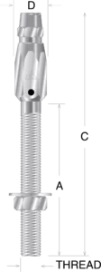 Coarse Thread Stud Socket Fitting (Longer/Wider) - Image 2