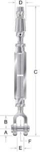Open Body Clevis and Socket Turnbuckle - Image 2
