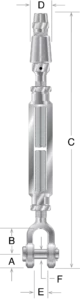 Open Body Clevis and Socket Turnbuckle - Image 2
